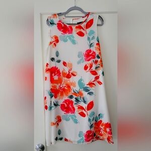 Jessica Howard white floral  sleeveless dress. Size 16.